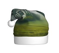 HJFCZH The Little House in the Fog Picture Chapeau de Noël durable pour adulte pour Halloween, Noël, Nouvel An