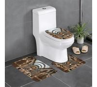 HJFCZH The Metropolitan Museum of Art in New York - Lot de 3 tapis de salle de bain antidérapants avec contour, ovale et rectangulaire pour toilettes, coiffeuse et toilettes