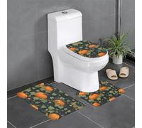 HJFCZH Twining Lot de 3 tapis de salle de bain antidérapants (61 x 40,6 cm) pour toilettes, meuble-lavabo et toilettes, facile à nettoyer