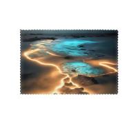 Hjfczh View Under The Moon Lot de 6 sets de table pour table de salle à manger 30,5 x 45,7 cm pour Noël, Halloween et une utilisation quotidienne