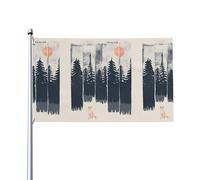 HJFCZH Wilderness Fox Art Prints Drapeaux décoratifs d'extérieur en polyester durable pour cour, terrasse, porche et présentations patriotiques 0,9 x 1,5 m