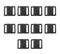HJGarden Lot de 10 boucles en plastique noir de 20 mm avec fermeture à crochet et fermoir pour bikini, soutien-gorge, maillot de bain, noir, 20 mm, Noir, 20mm