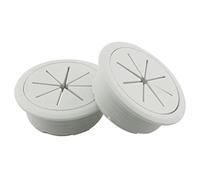 HJGarden Lot de 2 œillets en caoutchouc flexible de 50 mm, œillets de cordon de bureau, cache-trou de câble, pour bureau PC, gestion et dissimulation des câbles de bureau, gris