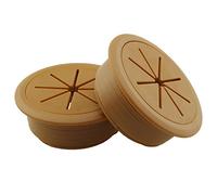 HJGarden Lot de 2 œillets flexibles en caoutchouc pour câble de bureau, PC, gestion et dissimulation des cordons Marron 50 mm
