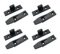 HJGarden Lot de 4 fixations de suspension Keku noires à fixation rapide pour panneau de meubles, installation rapide, clip à pousser pour colonne romaine, fixation murale, cloison, panneaux d'armoire