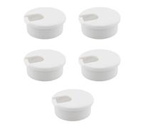 HJGarden Lot de 5 œillets de câble de bureau en plastique de 4,5 cm, blanc