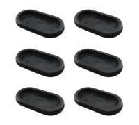 HJGarden Lot de 6 anneaux de protection elliptiques en caoutchouc noir de 35 mm x 75 mm - Anti-rayures