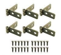 HJGarden Lot de 6 charnières vintage à rabat étroit en bronze pour portes, fenêtres, placards, armoires, boîtes en bois