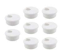 HJGarden Lot de 8 œillets de câble de bureau en plastique de 4,5 cm, blanc