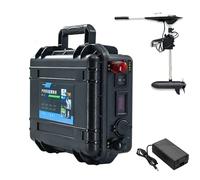 HJGHY 12v,120Ah, Batterie au Lithium Rechargeable 12 V 24 V 48 V 60 Ah 80 Ah 100 Ah 120 Ah 150 Ah 200 Ah pour propulseur d'extérieur, hélice de Bateau de pêche, Moteur de Propulsion Marine