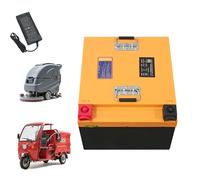 HJGHY 25.6v,100Ah, Batterie au Lithium Fer Phosphate LiFePO4 25,6 V 100 Ah/205 Ah pour autolaveuse et Robot de Balayage 24 V, Compatible avec Les Moteurs de 0 à 5250 W, avec Chargeur Inclus.