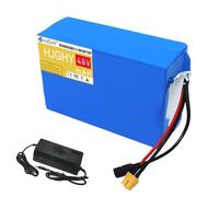 HJGHY 48v 15ah, Batterie Lithium Rechargeable 48 V 10 Ah 12 Ah 15 Ah 18 Ah 20 Ah 25 Ah, Batterie de Rechange Amovible avec Chargeur pour Moteur de cyclomoteur