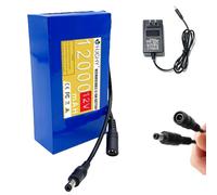 HJGHY Batterie Lithium 12 V 5 000 mAh 12 000 mAh pour Haut-Parleur, Batterie Solaire Rechargeable, Lampe LED, Moniteur, 12 V 24 000 mAh 45 000 mAh, Batterie Lithium PVC avec Chargeur CC,12v12000mah