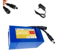 HJGHY Batterie Lithium 12 V 5 000 mAh 12 000 mAh pour Haut-Parleur, Batterie Solaire Rechargeable, Lampe LED, Moniteur, 12 V 24 000 mAh 45 000 mAh, Batterie Lithium PVC avec Chargeur CC,12v24000mah