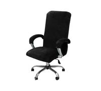 HJGUI Housses de Chaise de Bureau en Velours pour Ordinateur, Protection de Fauteuil, Chaise de Maison Noire avec accoudoir, Housses de Jeu 2024, Noir XL (69 80 cm)