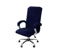 HJGUI Housses de Chaise de Bureau en Velours pour Ordinateur, Protection de Fauteuil, Chaise de Maison Noire, avec accoudoirs, Housses de Jeu 2024, Bleu Marine, L (58 69 cm)