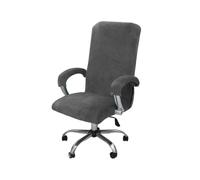 HJGUI Housses de Chaise de Bureau en Velours pour Ordinateur, Protection de Fauteuil, Noir, avec accoudoirs, pour Gamer, 2024, Gris, L (58 69 cm)