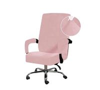 HJGUI Housses de Chaise de Bureau en Velours pour Ordinateur, Protection de Fauteuil, Noir, avec accoudoirs, pour Gamer, Rose, Mince, L (58 69 cm)