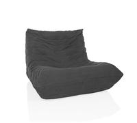 hjh LIVING Pouf de Sol avec Dossier Sitzolo - Chaise de Sol Confortable - pour Chambre à Coucher et Salon - Tissu côtelé - Gris foncé