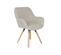 HJH LIVING Chaise de salle à manger pivotante SCANDI SOFT (blanc crème)