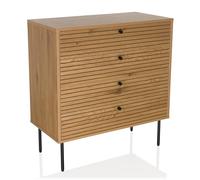 hjh Living Commode LINNO K 4 tiroirs Chêne 80 x 40 x 85 cm Style industriel