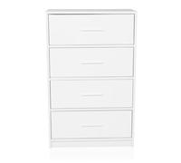 hjh LIVING Commode à 4 tiroirs ESTORIA 58x30x91,5 cm Commode à tiroirs au Look Scandi pour Bureau Chambre Salon, Blanc