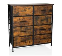 hjh LIVING Commode à 8 tiroirs RAGALA Light 80x30x82 cm Système d'étagères Sideboard pour Salon Chambre Couloir, chêne fumé