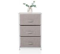 hjh LIVING Commode avec 3 tiroirs en Tissu FOLDRESS M 73x45x30 cm Commode à tiroirs Organiseur, Patins réglables en Hauteur, Structure métallique, Gris