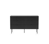 hjh Living – Buffet KARBY S – 120 x 40 x 75 cm – 6 tiroirs – Noir G