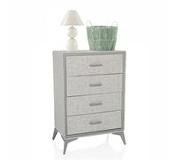 hjh Living Commode Skuffy - Peu encombrante - avec 4 tiroirs - Structure en métal Robuste - Montage Facile - 60 x 35,5 x 90 cm - Gris