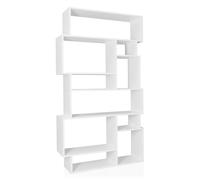 hjh LIVING Étagère à 10 Compartiments KALAG M Étagère à Livres Séparation de pièce, Fixation Murale Incluse, étagère décorative indépendante, 96 x 25,5 x 168,5 cm, Blanc
