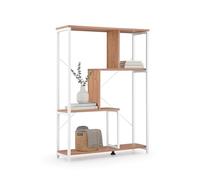 hjh LIVING Kalag Eco Étagère polyvalente, 80 x 24 x 110 cm, bibliothèque ouverte et séparateur de pièce, surface facile d'entretien, blanc/chêne