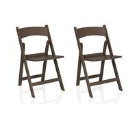 hjh LIVING Lot de 2 chaises de camping pour intérieur et extérieur, marron | Pliable, peu encombrant, empilable, chaise de jardin/chaise pliante