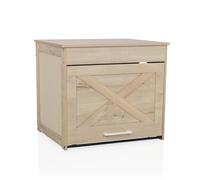 hjh LIVING Maison pour chat pour la maison, 60x50x53,2 cm Kitty PAWBOX 1 Armoire pour litière et lit pour chat, niche pour chat jusqu'à 30 kg, Chêne