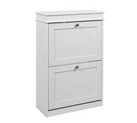 hjh LIVING Meuble à chaussures étroit, 2 rabats, jusqu'à 8 paires de chaussures, blanc