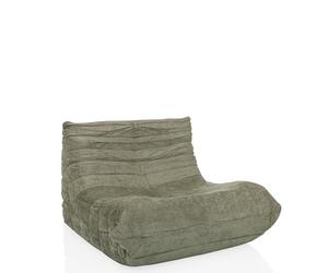 hjh Living Pouf de Sol avec Dossier Sitzolo - Chaise de Sol Confortable - pour Chambre à Coucher et Salon - Tissu Sauge