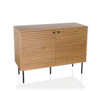 hjh LIVING Sideboard avec 2 Portes chêne LINNO S 100x40x74 cm Commode Style Industriel, étagères réglables