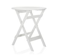 hjh LIVING Table d'extérieur Pliante TRAVANO T Table Pliante Pratique pour Balcon et terrasse, Table de bistrot Blanche