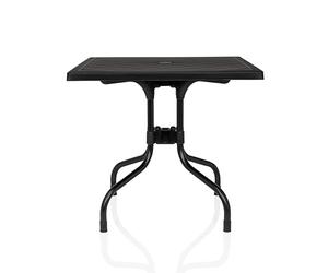 hjh LIVING Table pliante d'extérieur Travano T1 79 x 79 cm, système de pliage Easy-Fold, résistante aux intempéries, aux UV et robuste, noire