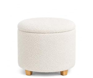 hjh LIVING Tabouret avec espace de rangement, tabouret bou vec housse | Repose-pieds avec boîte de rangement, polyvalent comme siège, repose-pieds