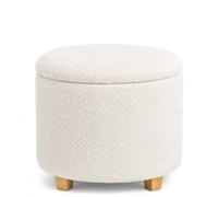 hjh LIVING Tabouret avec espace de rangement, tabouret bou vec housse | Repose-pieds avec boîte de rangement, polyvalent comme siège, repose-pieds