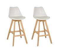 hjh LIVING Tabouret de Bar Scandi High Plastique Blanc