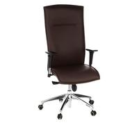 hjh OFFICE 600040 Fauteuil de Direction Murano 20 Cuir Marron Fauteuil de Bureau, Dossier Haut, accoudoirs réglables