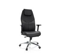 hjh OFFICE 601009 Ferrara Fauteuil de Bureau Ergonomique en Cuir avec Dossier Haut Charge Max. 220 kg Noir Taille Unique