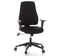 hjh OFFICE 608100 Chaise de Bureau Pro-TEC 100 Tissu Noir Chaise de Travail Ergonomique avec accoudoirs et Dossier réglables