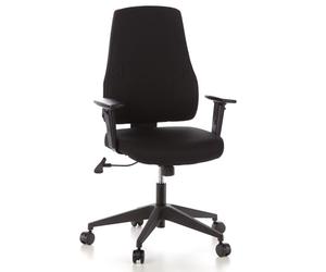 hjh OFFICE 608100 Chaise de Bureau Pro-TEC 100 Tissu Noir Chaise de Travail Ergonomique avec accoudoirs et Dossier réglables