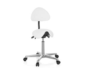 hjh OFFICE 608900 Tabouret/Tabouret/Chaise de Travail pivotant Top Work 20 Simili Cuir Blanc, 36 x 40 x 105