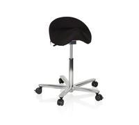 hjh OFFICE 608911 Tabouret de Travail siège Move-TEC 3D Pro I Selle Noir Assise Dynamique