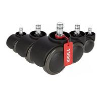 hjh OFFICE 619026 5X roulettes pour sols durs 11mm / 50mm ROLO No-Noise roulettes de Chaise pour sols durs (Pack de 5)