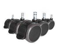 5x ROLO STOP 11mm/65mm Sols durs - Roulettes Noir